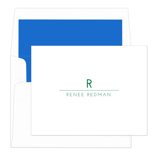 Modern Line Folded Note Cards - Raised Ink